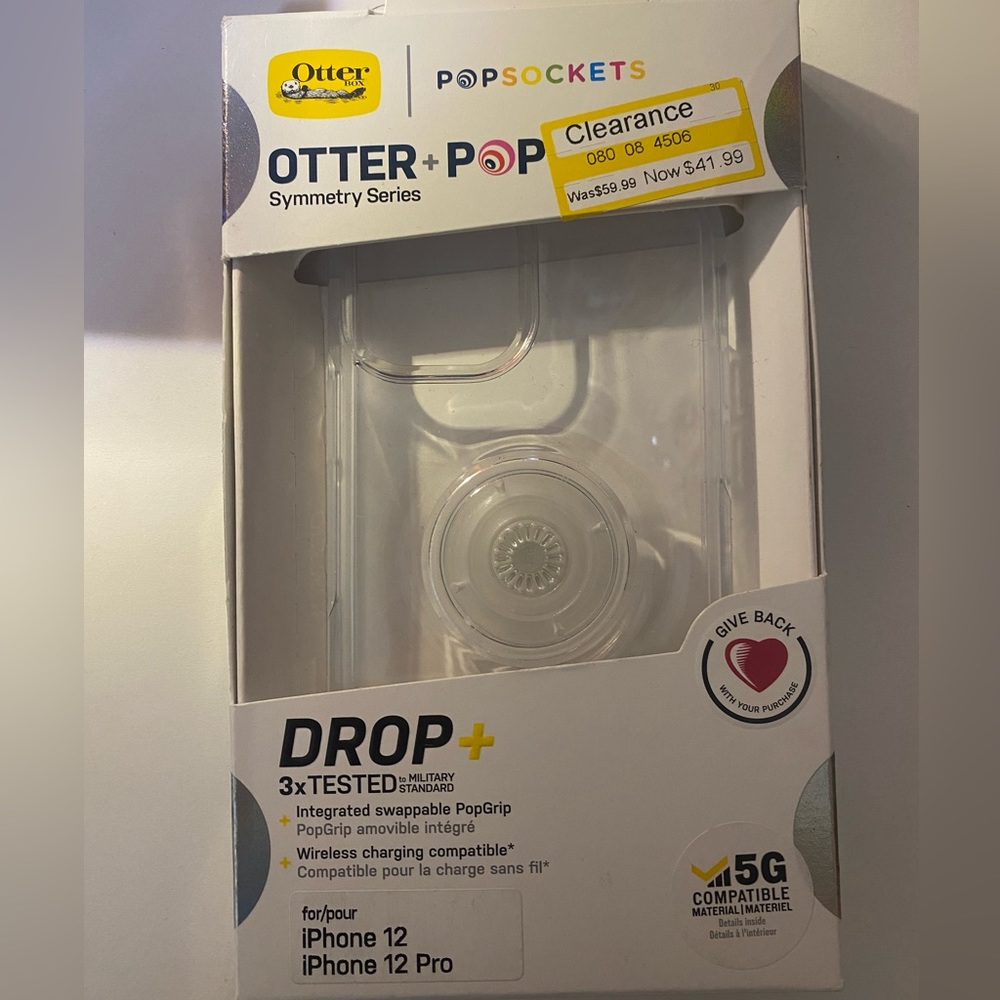 Otter+popsocket IPhone 12 iPhone 12 Pro Clear Case